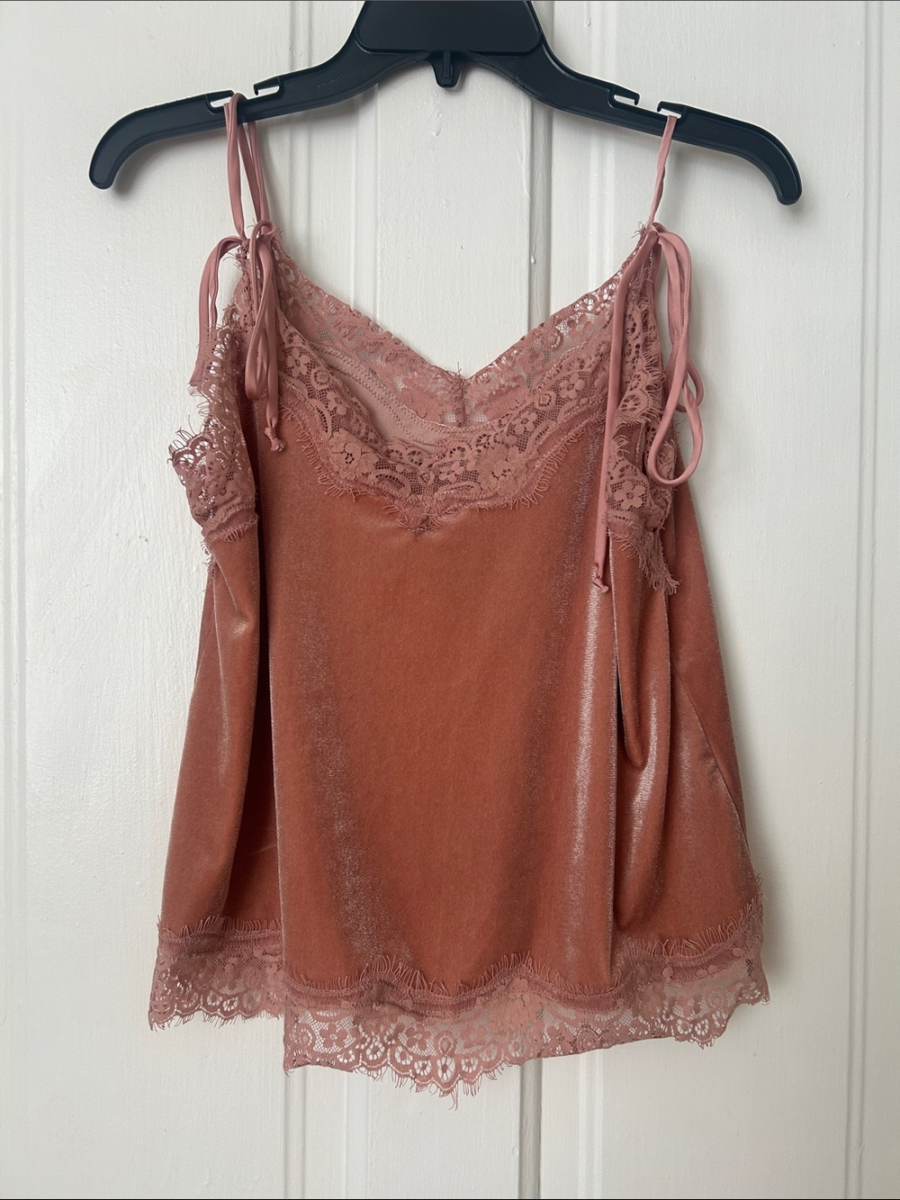 Chelsea & Violet Dusty Rose Velvet Lace Camisole